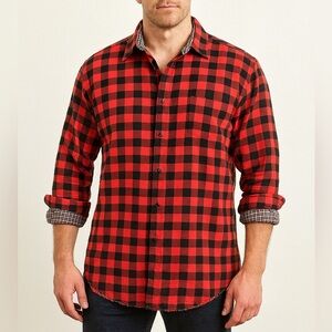 Cremieux Classic Fit Buffalo Plaid Reversible Long Sleeve Woven Shirt Sz 3XT